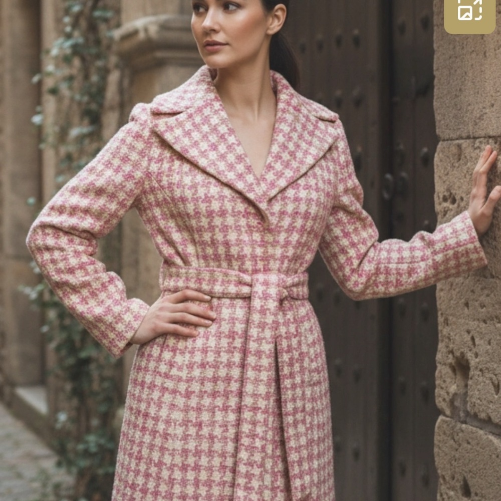 Beautiful Bebe Hot Pink and Cream Trench Coat